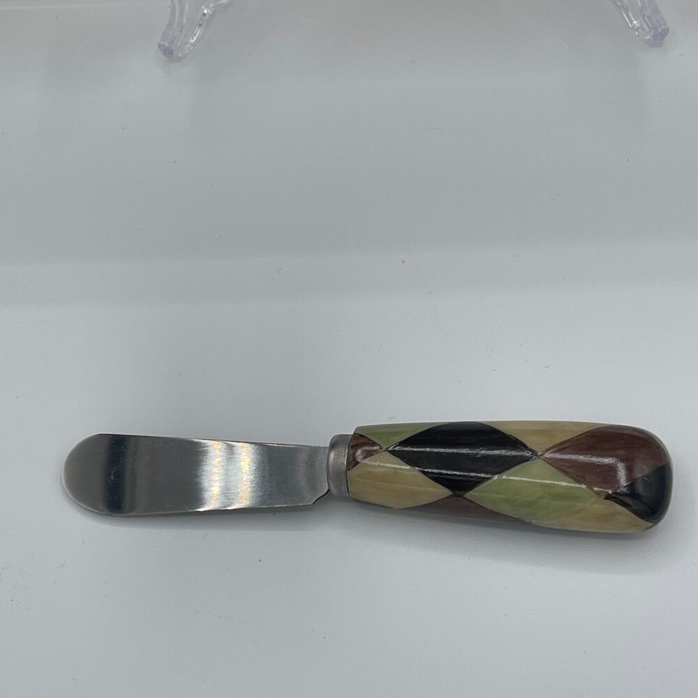 Tabletops Unlimited Harlequin Black Meat & Cheese Tray with Spreader - Picture 3 of 9